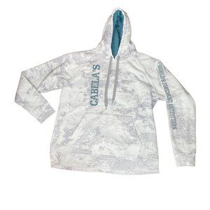 Cabelas White and Grey Hoodie Size Large